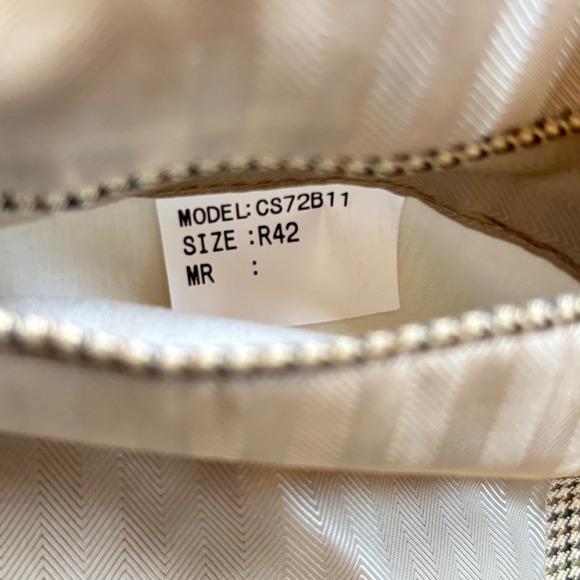 Club Room Houndstooth Blazer 42R Silk Wool Cashmere Sport Coat Tan - Picture 5 of 16